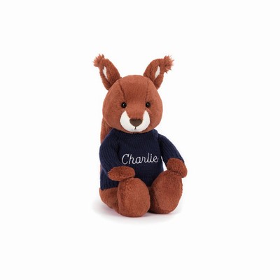 Jellycat Bashful Squirrel with Navy Jumper New Zealand | HNJWR5421